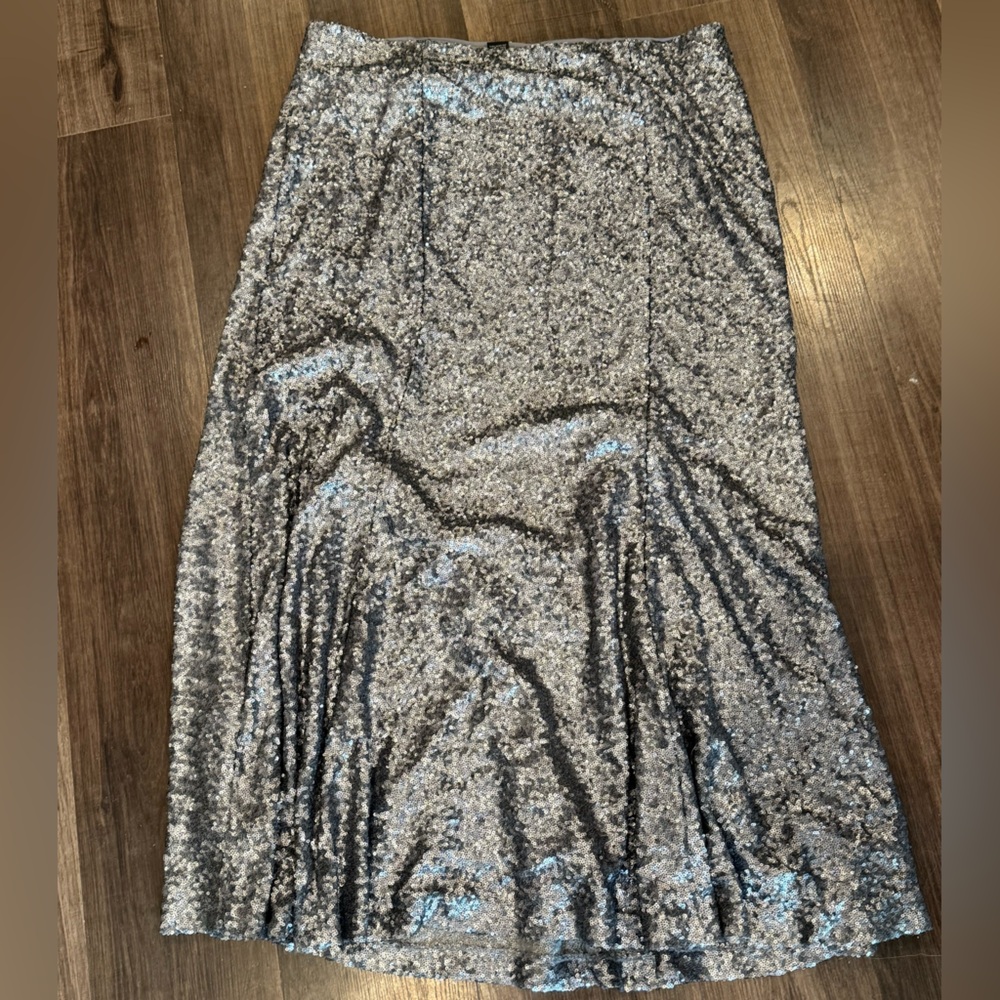 Silver Sequin Women's Skirt - Lane Bryant
